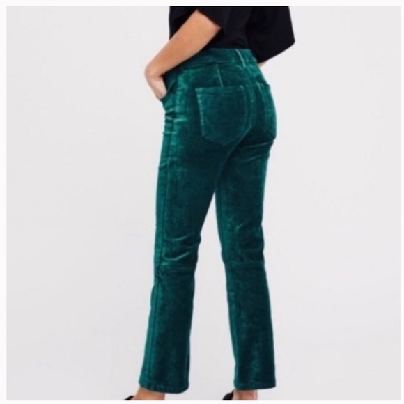 😎Free People deep teal velvet pant - Picture 3 of 13